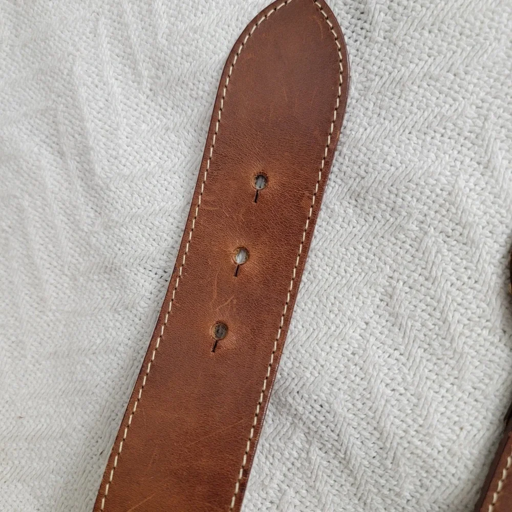 VTG The Limited NWOT Brown Italian Leather Wide‎ Waist Belt Medium O-Ring Boho